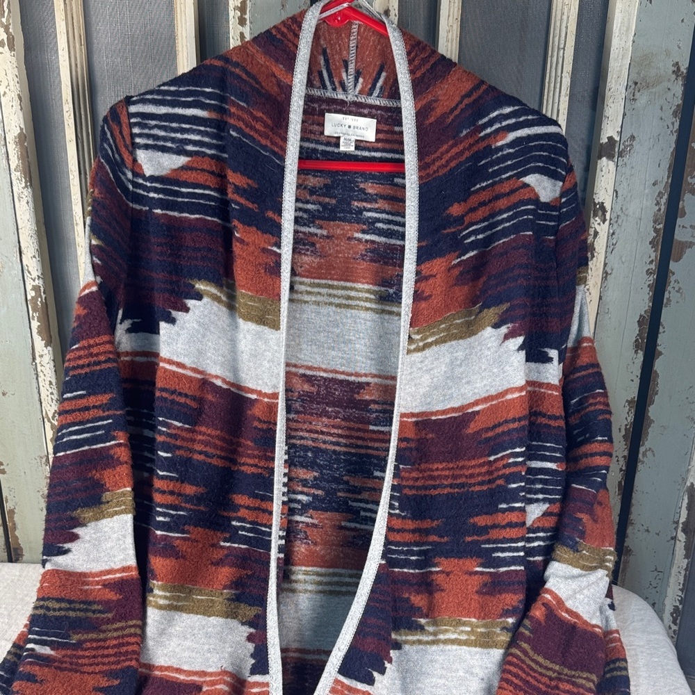Lucky Brand Multicolor Patterned Fringe Cardigan - Picture 5 of 9